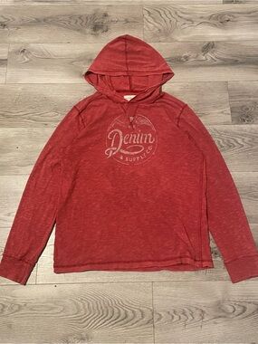 Denim & Supply Ralph Lauren Red Hooded Long Sleeve Pullover
